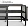 Sleek Metal TV Stand with Stylish Mesh Doors and Ample Storage
