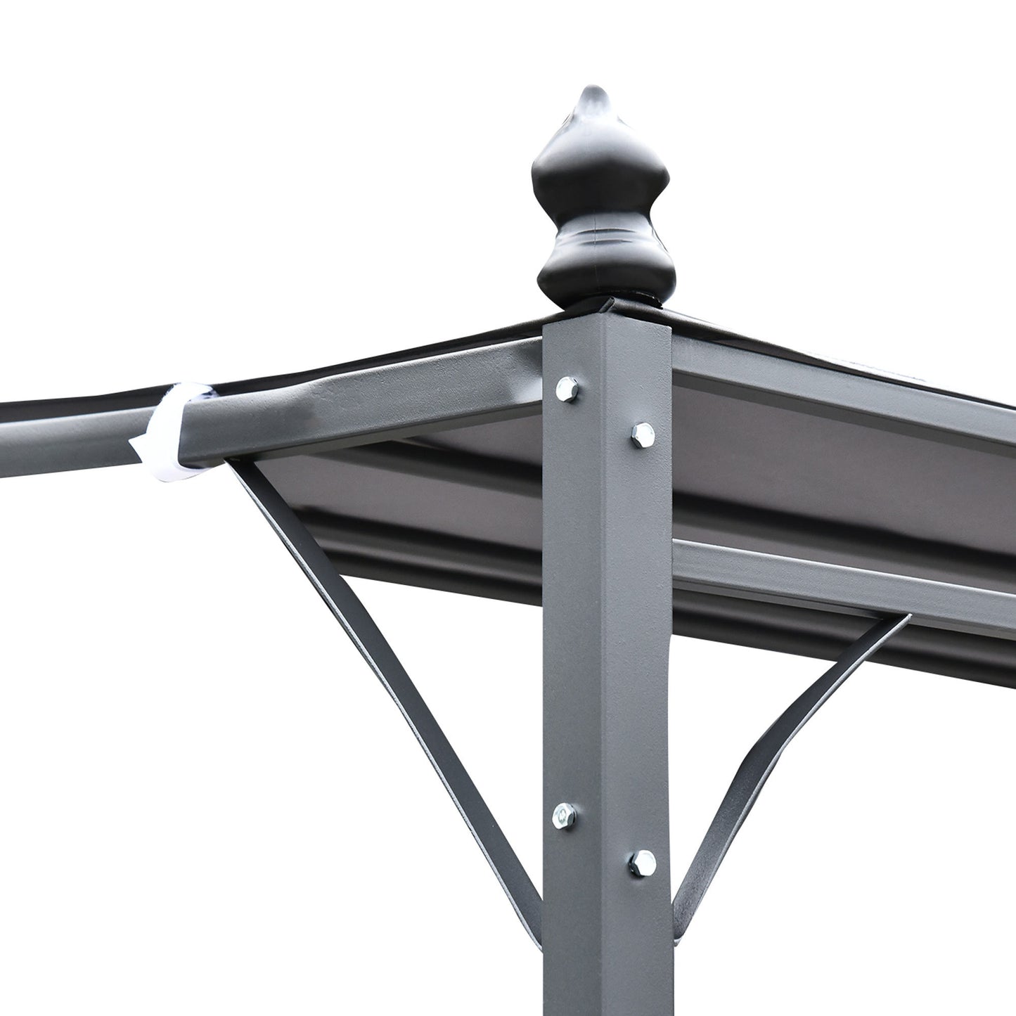 Gray Outdoor Steel Pergola Canopy for Patios & Pools