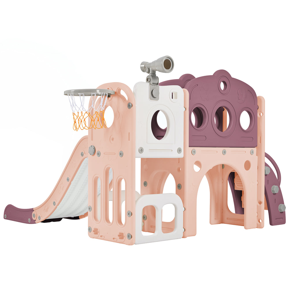 Space Adventure Toddler Playset with Slide & Basketball Fun