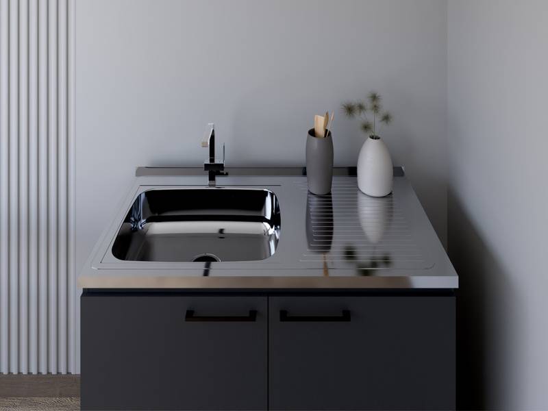 Burwood Black Utility Sink Cabinet
