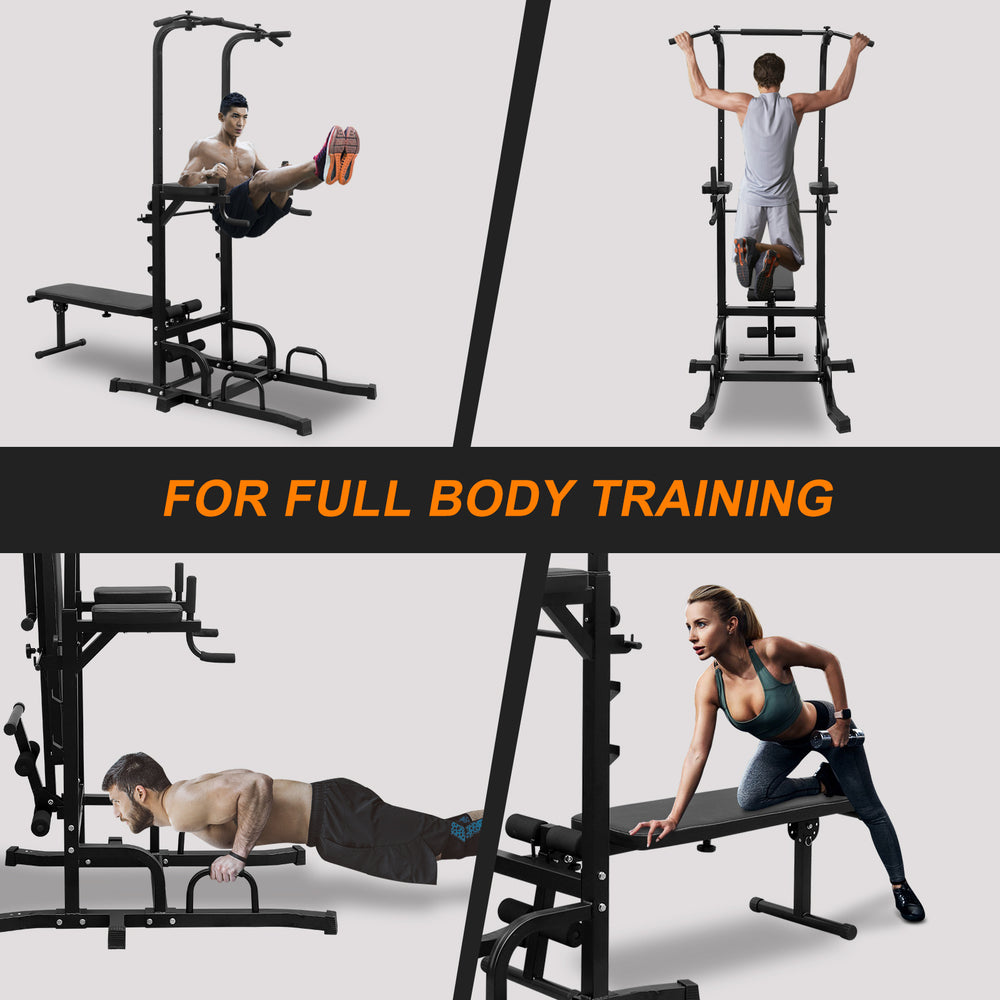 Ultimate Fitness Tower: Versatile Pull-Up & Dip Station