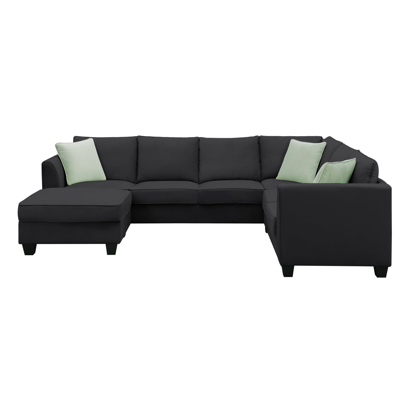 Cozy L-Shaped Modular Sofa Set with Ottoman and Pillows