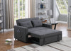 Cozy Convertible Gray Loveseat with Pocket