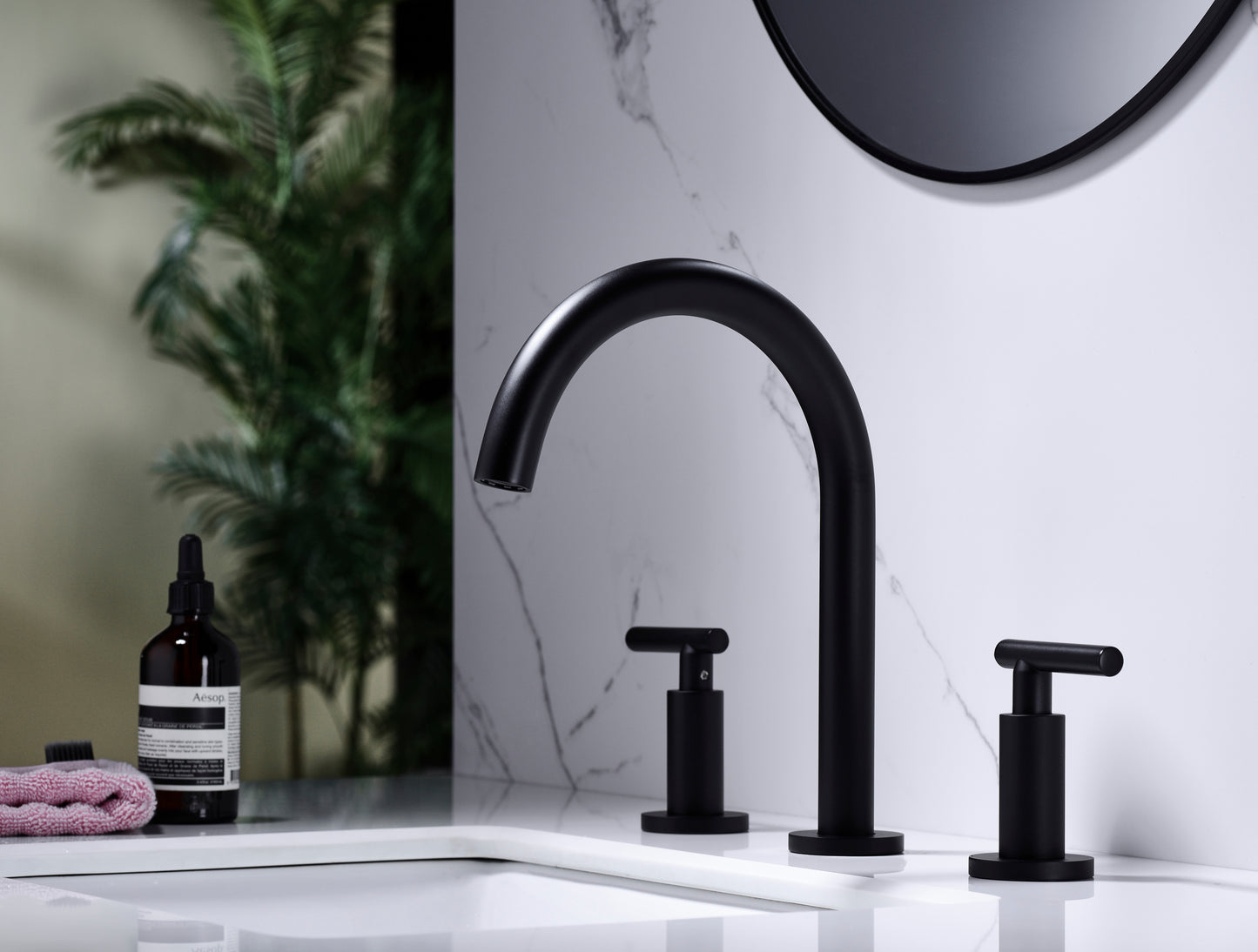 Elegant Arc Widespread Bathroom Faucet