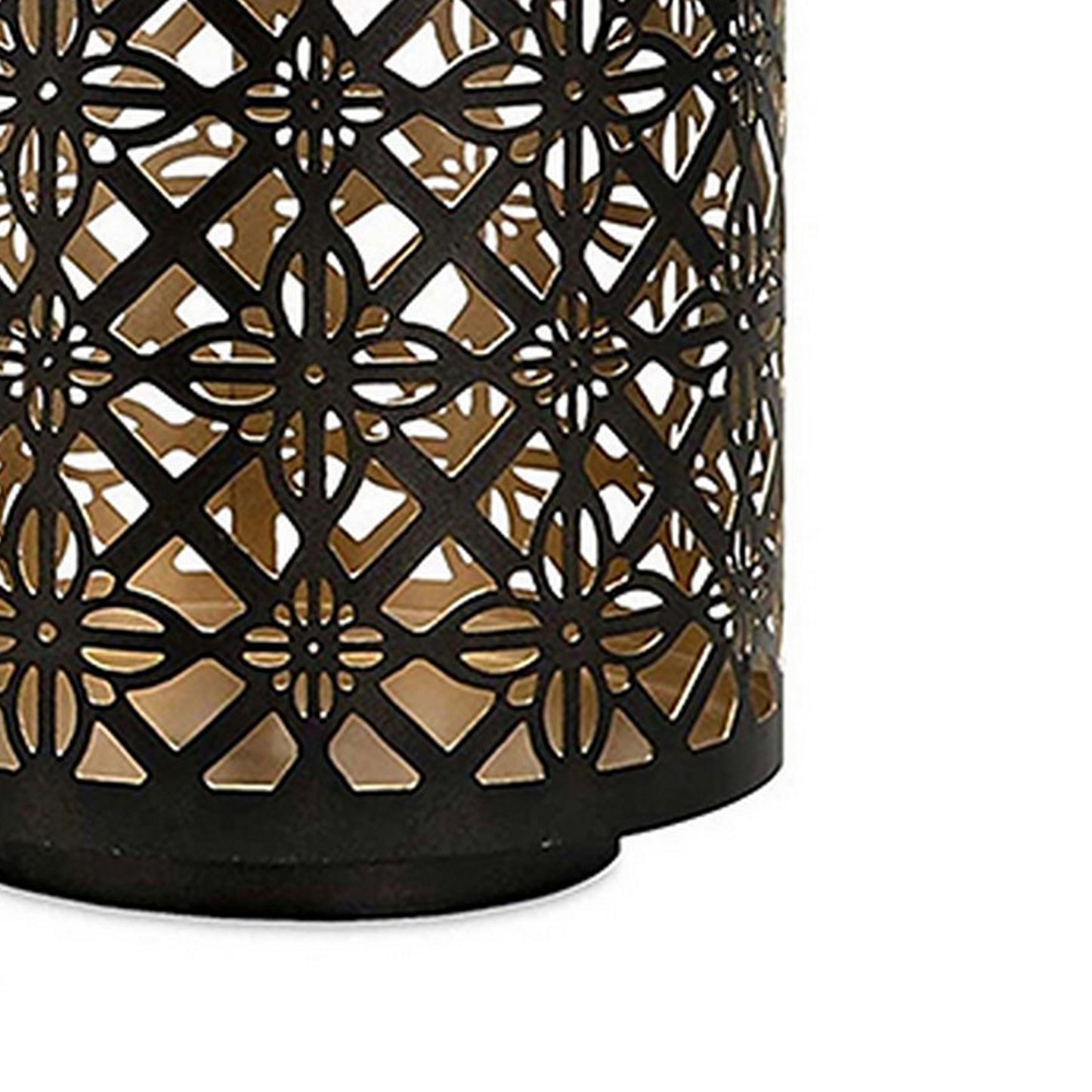 Chic Black and Gold Lantern Candle Holders Set