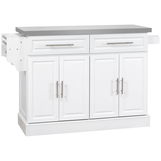 Charming Kitchen Cart with Storage and Stainless Steel Top