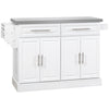 Charming Kitchen Cart with Storage and Stainless Steel Top