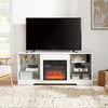 Modern Electric Fireplace TV Stand with LED Lights and USB Charging