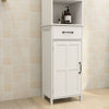 Chic White Floor Cabinet with Drawer and Door