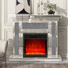 CozyGlow Mirrored Fireplace with Remote & Colorful Flames