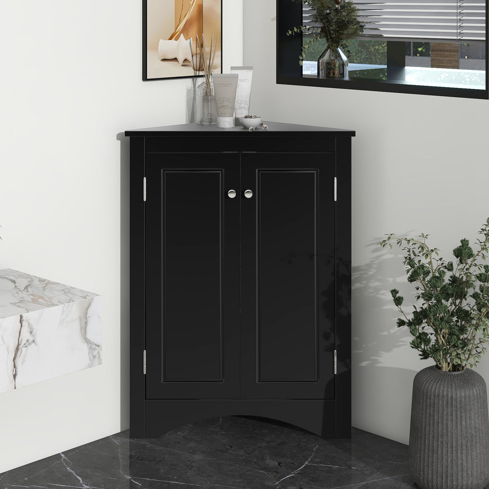 Chic Black Triangle Storage Cabinet for Home & Kitchen