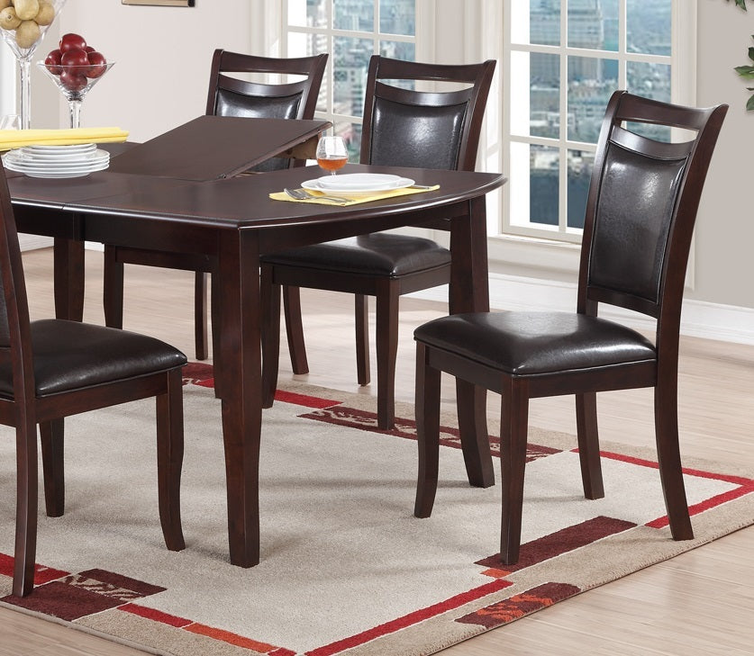 Chic Duo: Mid-Century Modern Faux Leather Dining Chairs in Brown