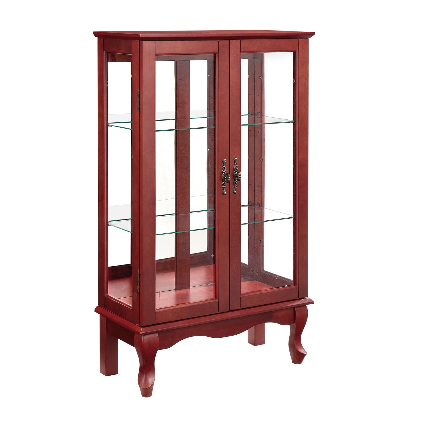 Charming Lighted Curio Cabinet with Glass Doors