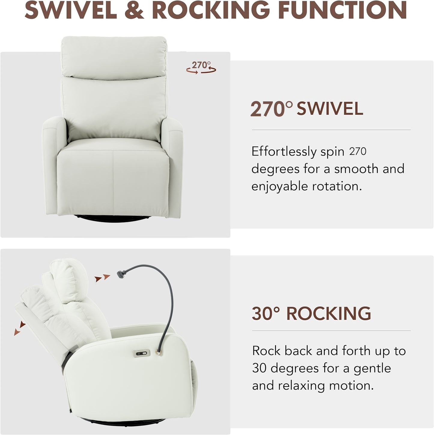 Cozy Glider Recliner with USB Ports – Perfect for Nursery & Living Room!