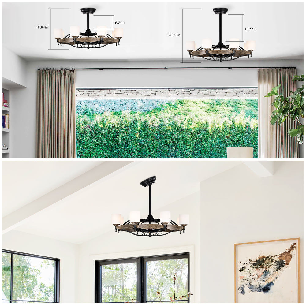 Farmhouse Elegance Ceiling Fan Chandelier