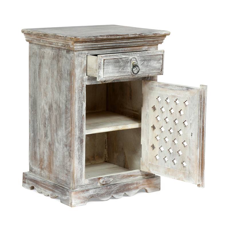 Chic Wooden Nightstand with Storage