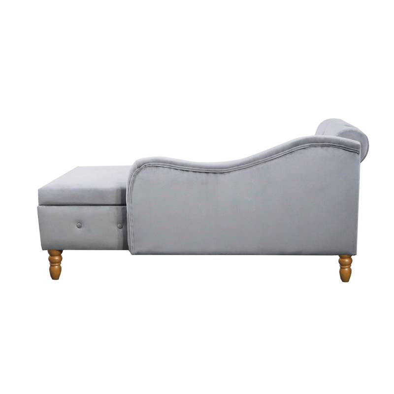 Velvet Dream Lounge Chair with Storage & Pillow