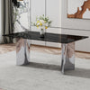 Sleek Black Marble Dining Table