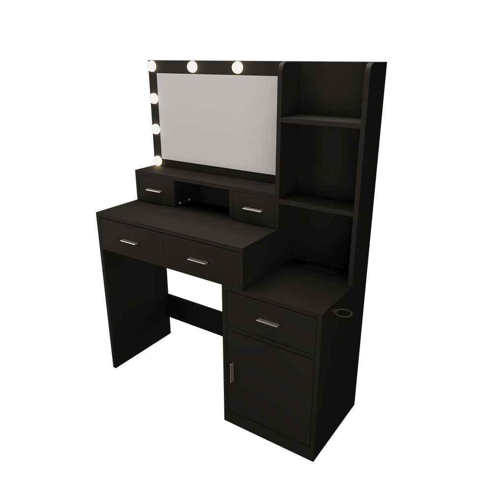 Chic Smart Mirror Vanity with Storage