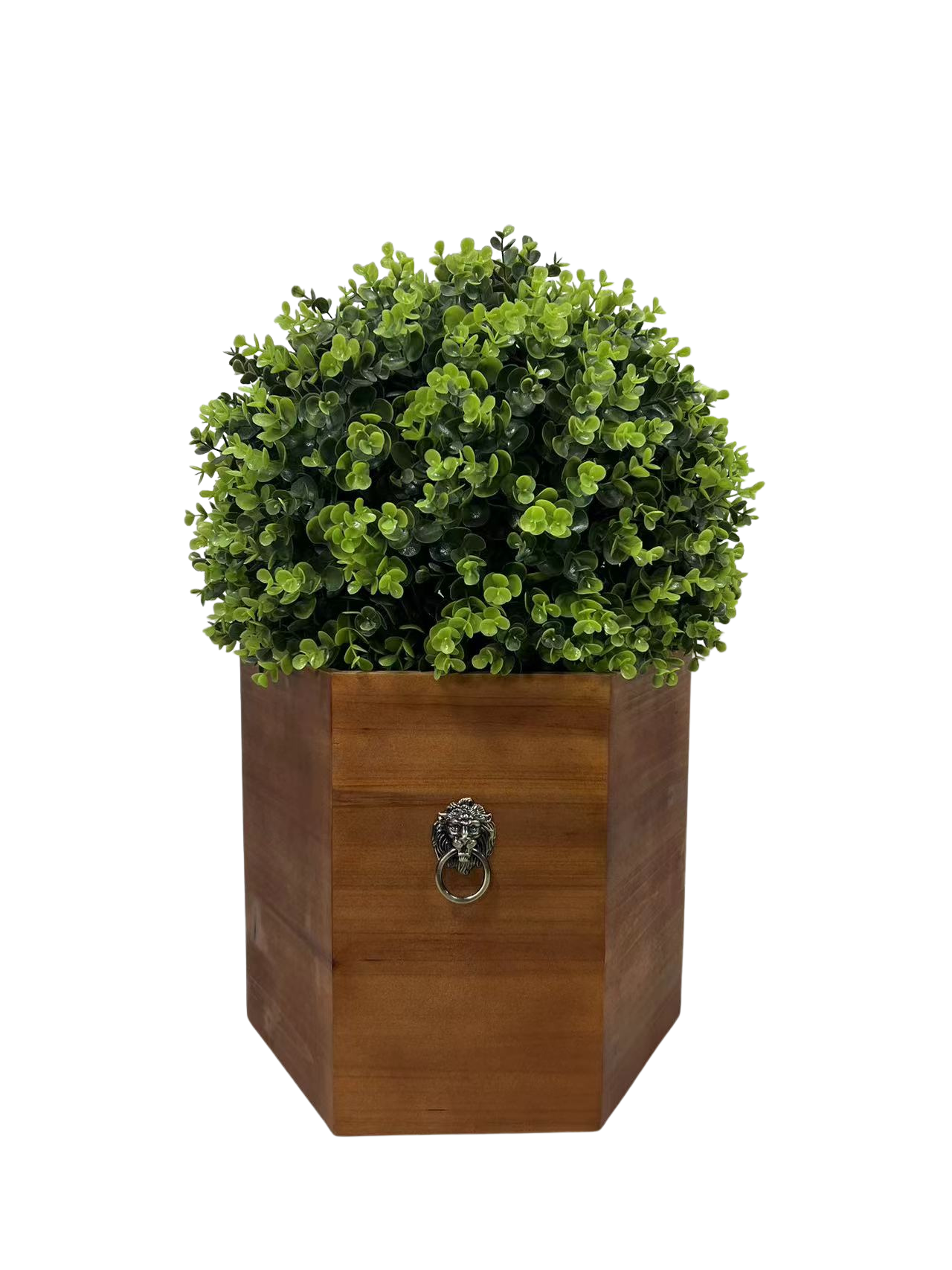 Charming Faux Topiary in Rustic Redwood Pot