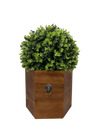 Charming Faux Topiary in Rustic Redwood Pot