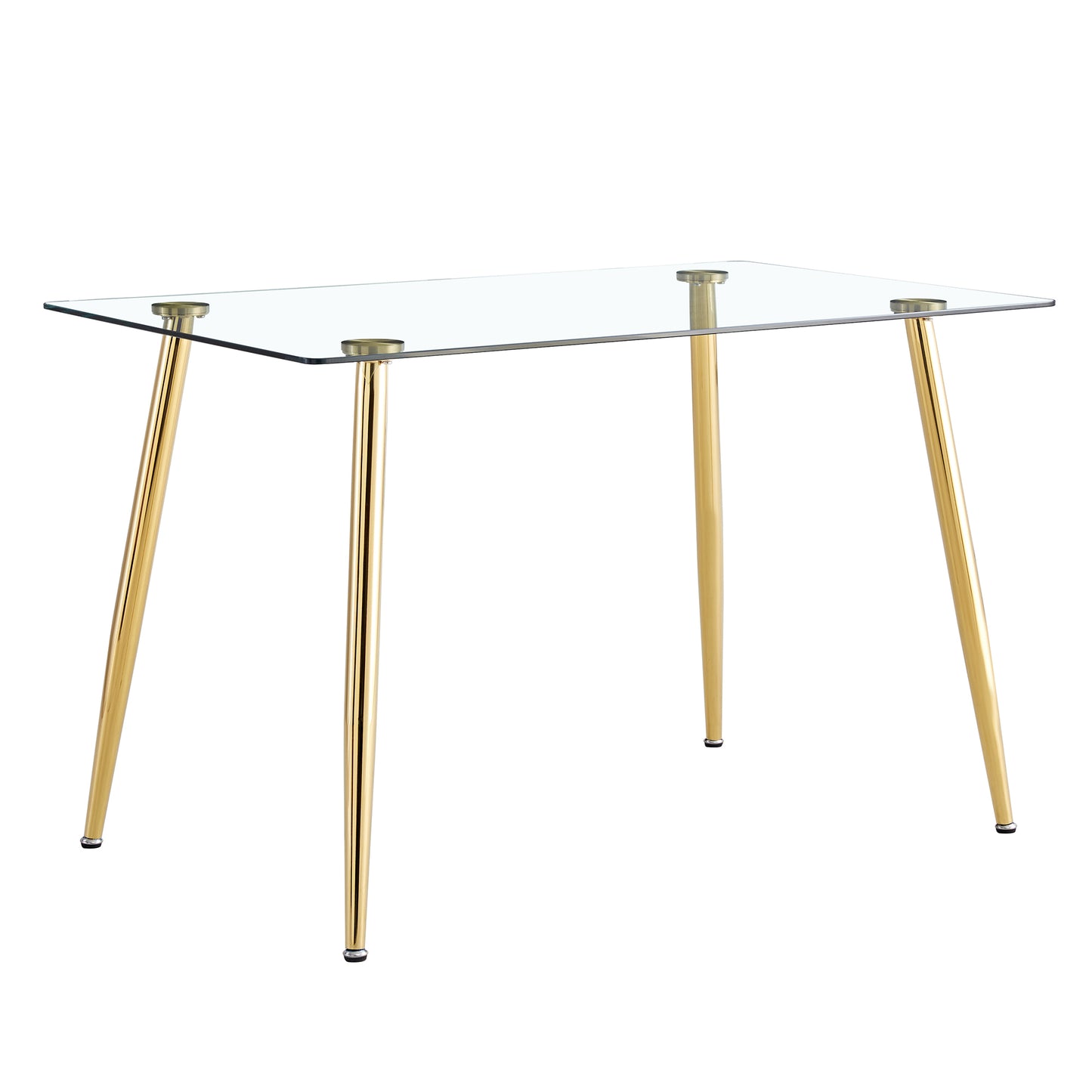 Sleek Glass Dining Table with Gold Legs