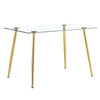 Sleek Glass Dining Table with Gold Legs