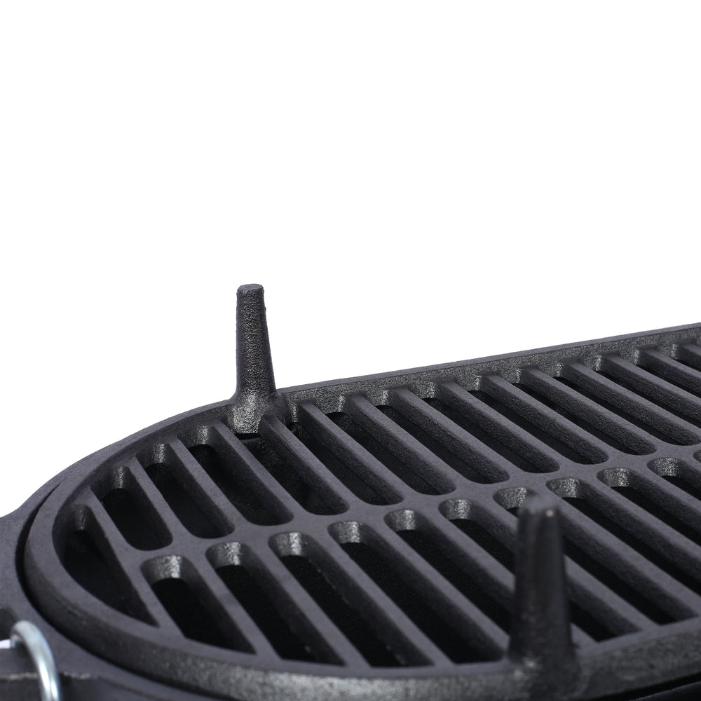 Portable Cast Iron Grill & Skillet Combo