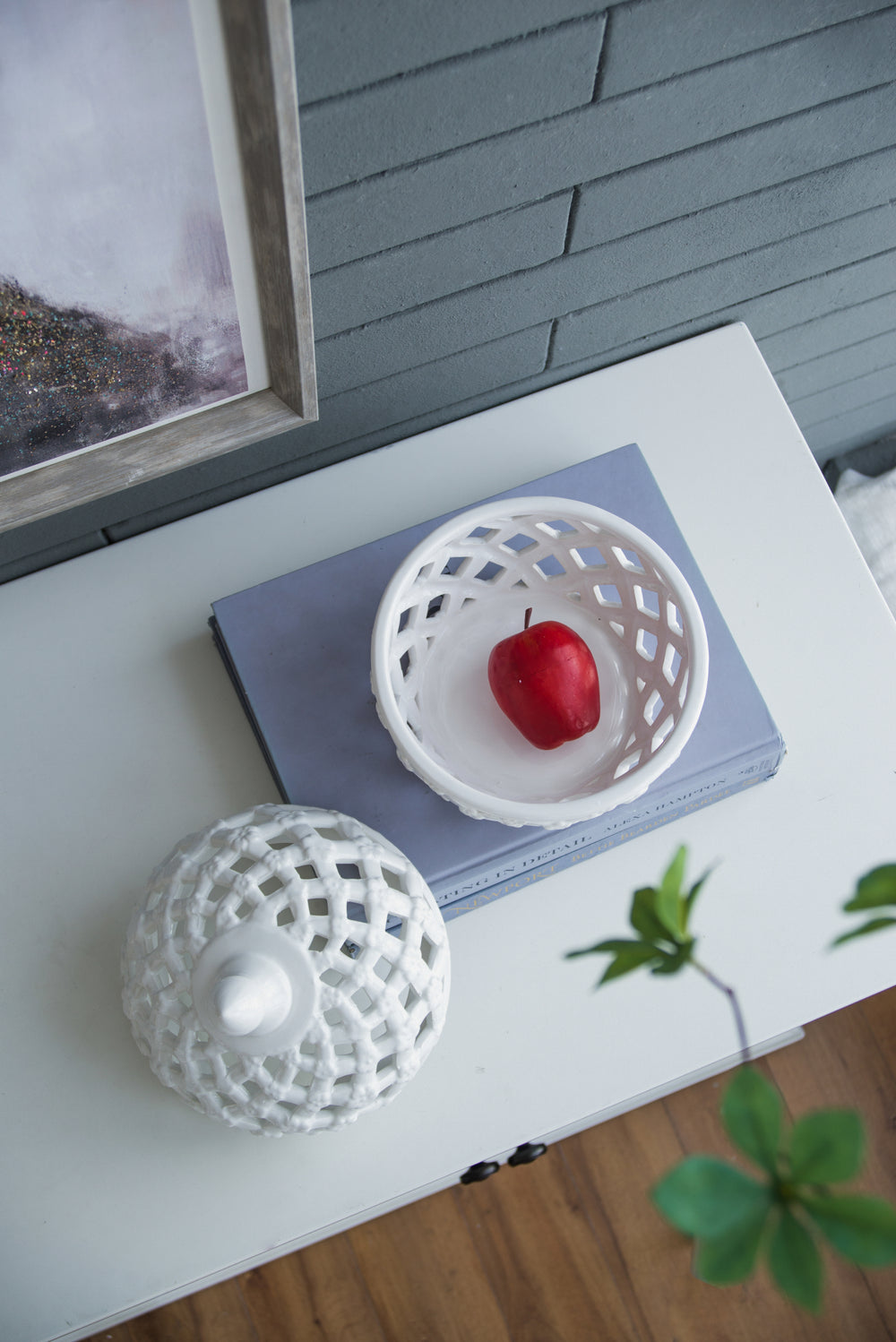 Chic Lattice Ceramic Storage Jar