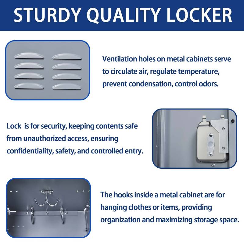 Stylish Gray Locker Storage for Home, Gym & Office