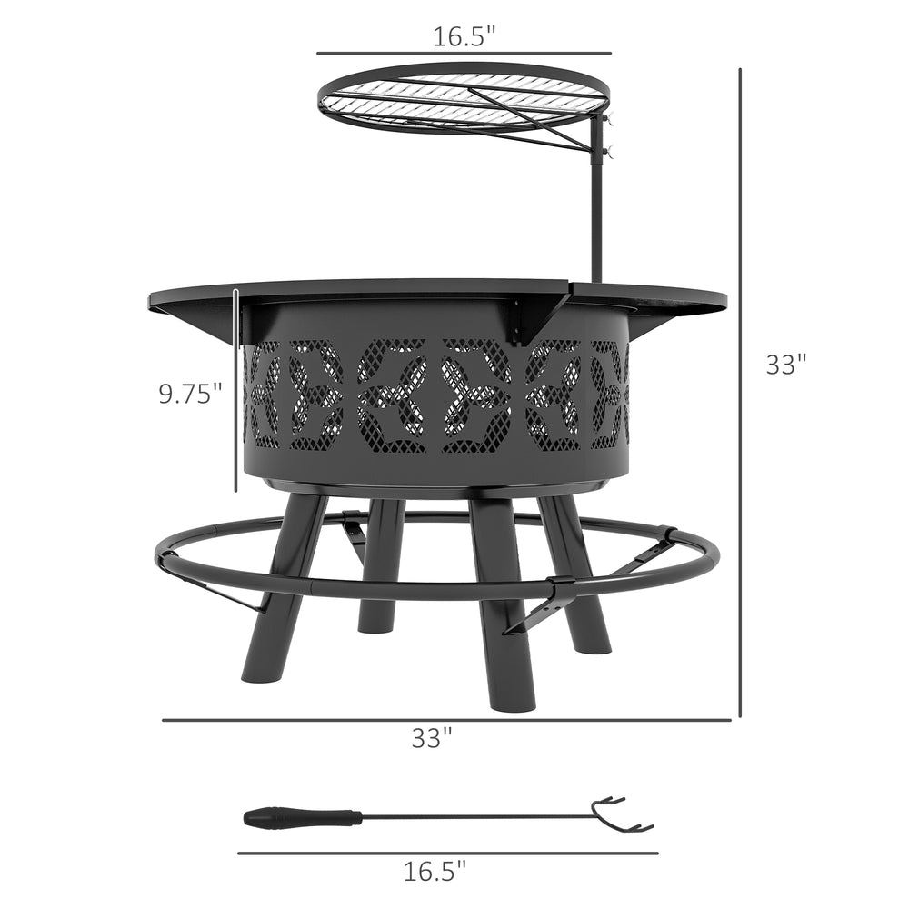 Versatile Outdoor Fire Pit and Grill