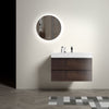 Walnut Wall-Mounted Vanity with Sleek Sink and Ample Storage