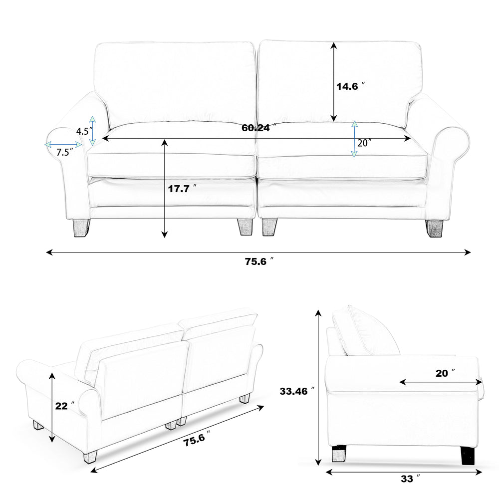 Cozy Pets-Friendly Loveseat for Small Spaces