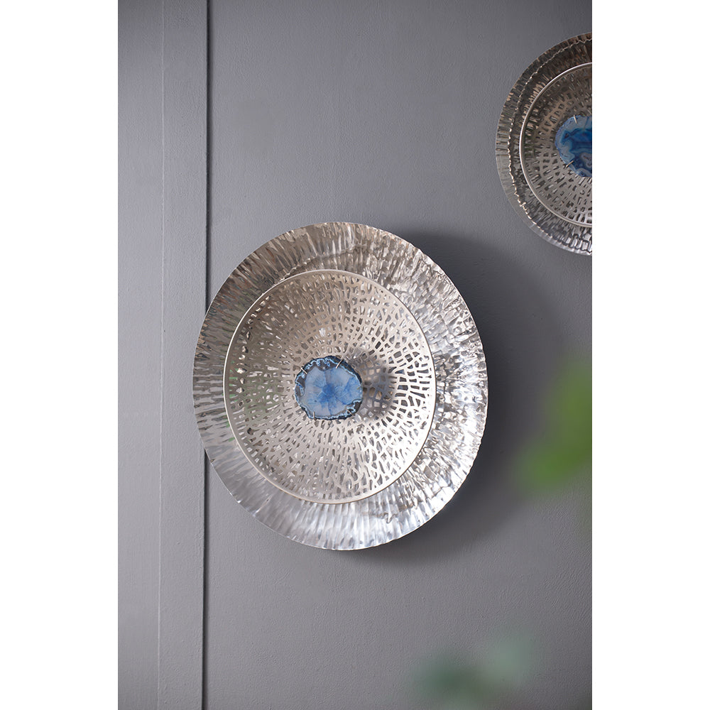 Elegant Silver Wall Discs - Set of Three