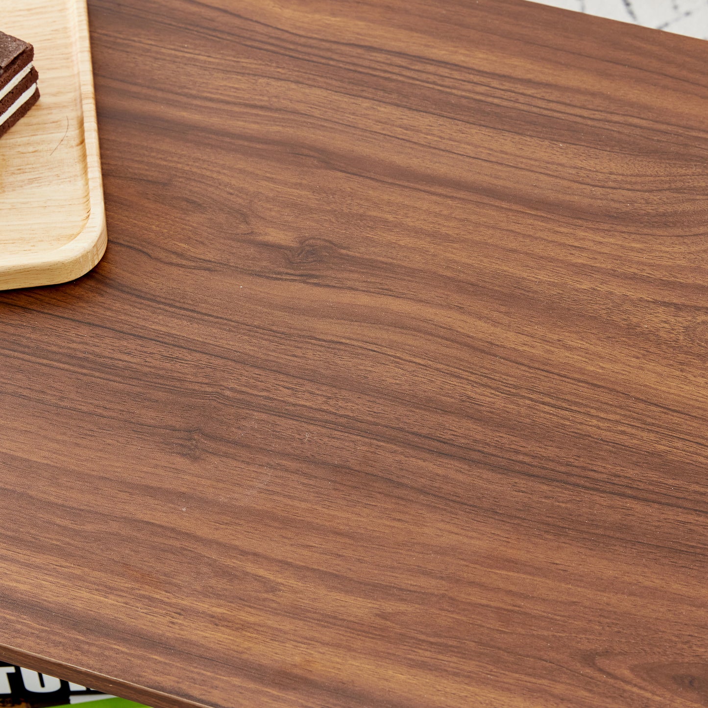 Sleek Walnut Double-Layer Coffee Table