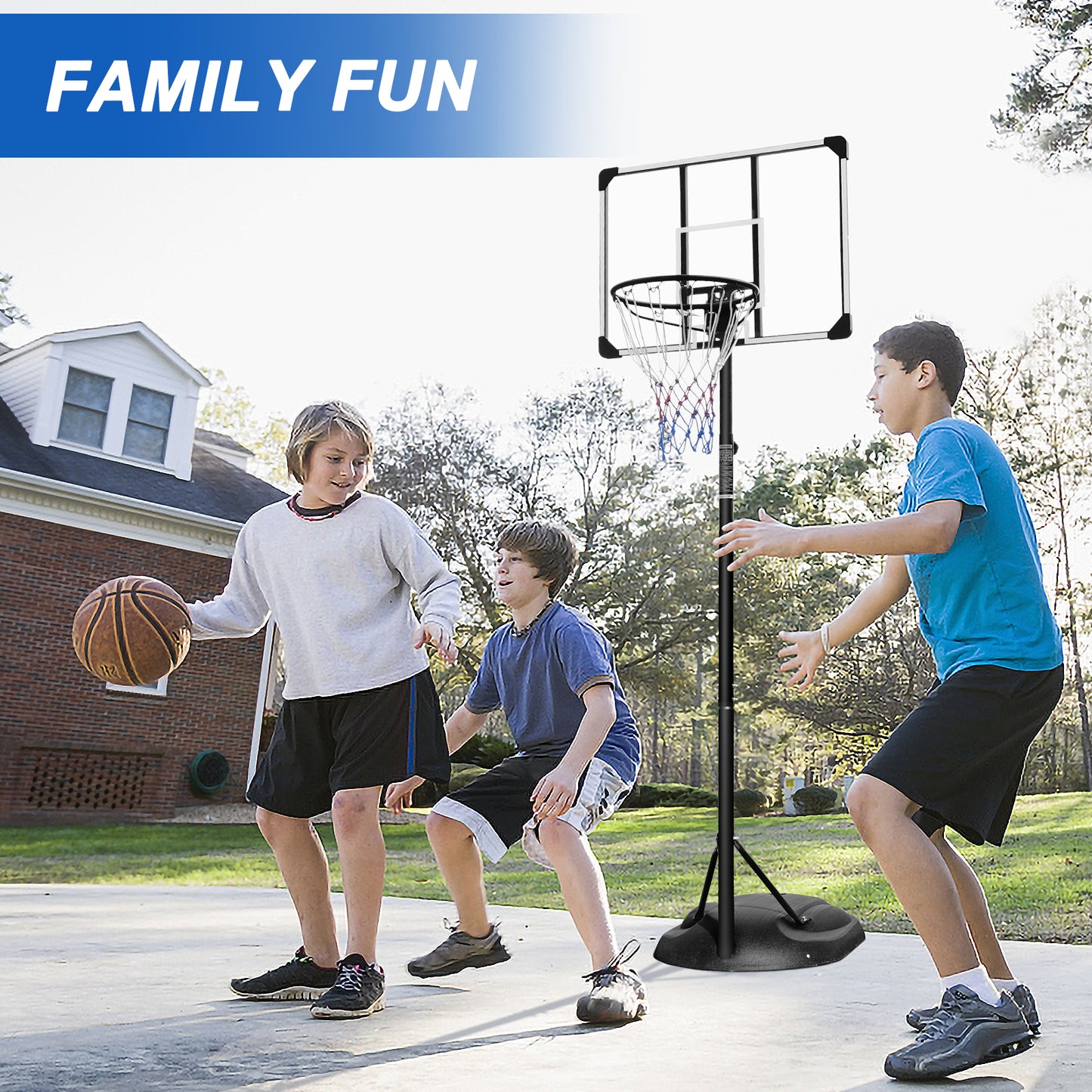 Adjustable Portable Basketball Hoop for All Ages