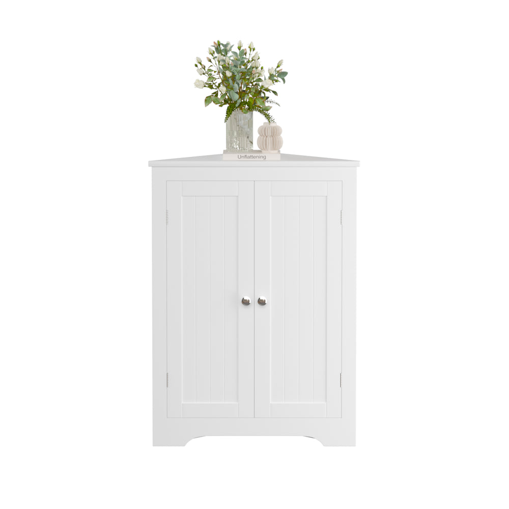 Charming Corner Cabinet with Adjustable Shelves