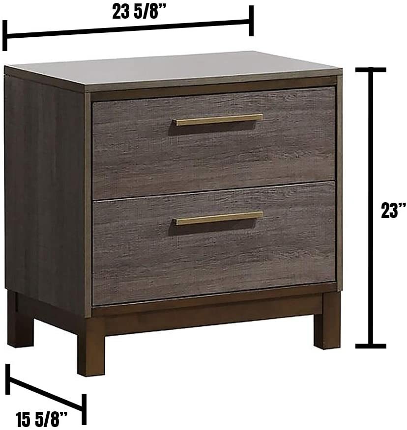 Chic Two-Tone Nightstand with Brass Accents