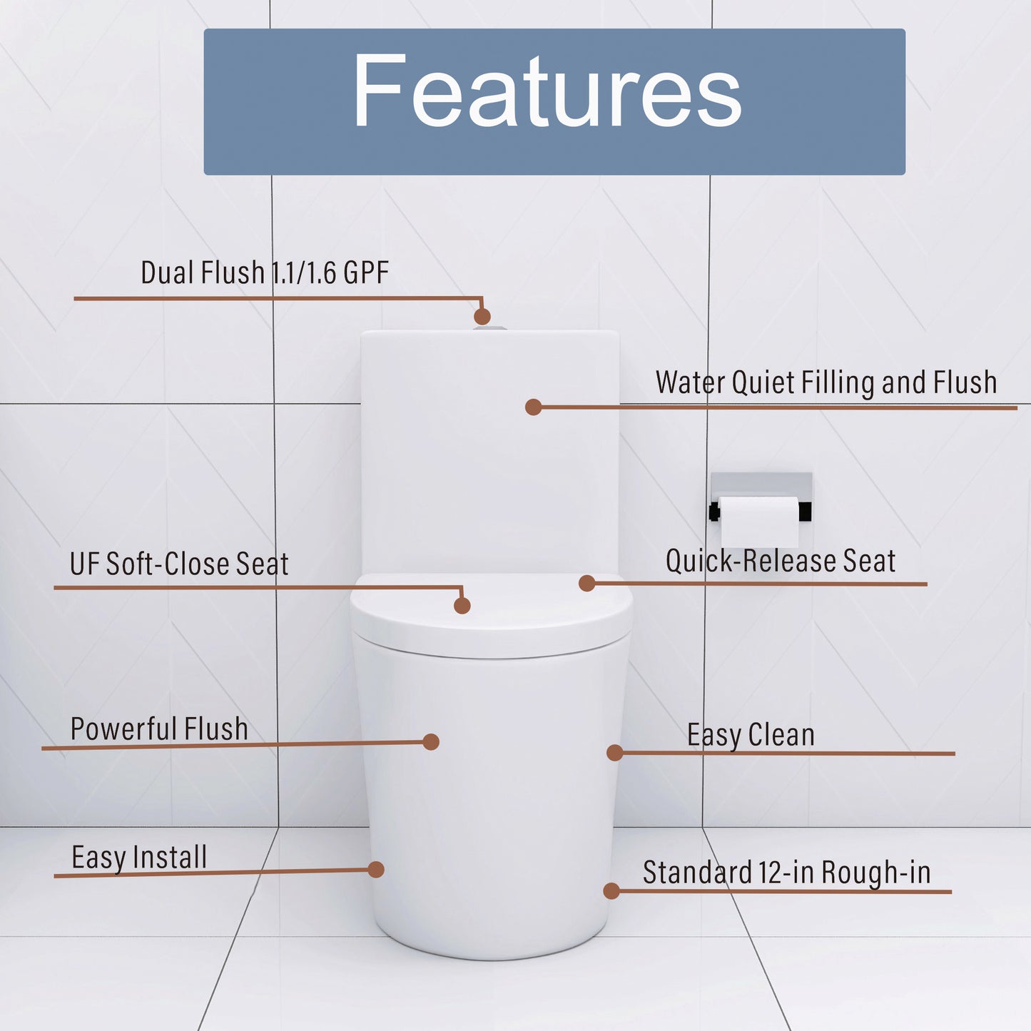 Sleek White Comfort Toilet