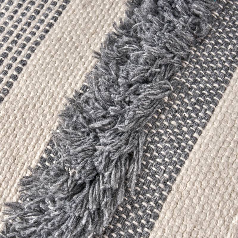 Cozy Ivory Grey Pouf