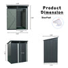 Gray Outdoor Metal Storage Shed with Clear Panels