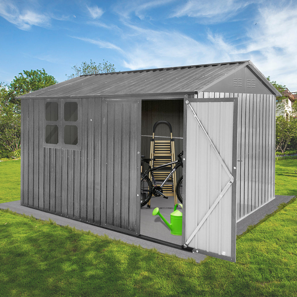 Stylish Grey Garden Shed with Window