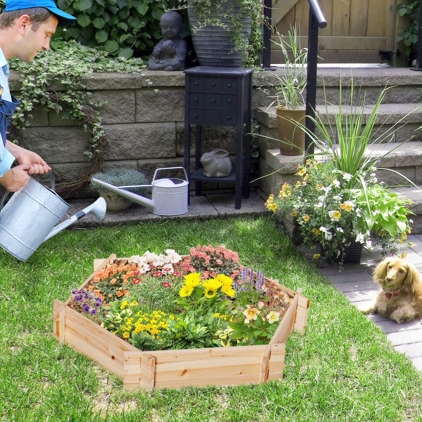 Hexagon Wooden Garden Bed