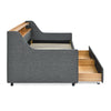 Cozy Grey Twin Sofa Bed with LED Lights & Storage Features