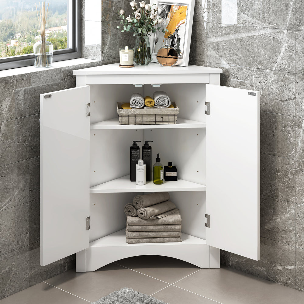 Triangle Storage Stand: Stylish & Adjustable Bathroom Cabinet