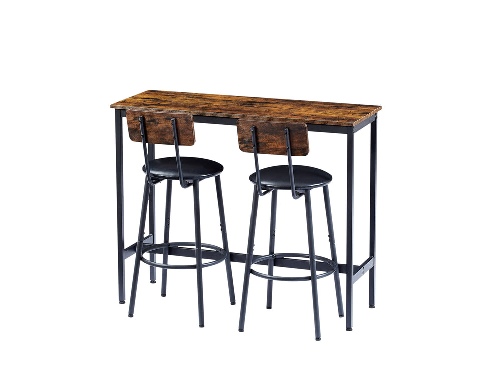 Rustic Charm Bar Table Set with Cozy Stools