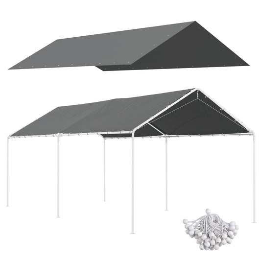 Outsunny Portable Carport Canopy Cover - UV & Water Resistant, Dark Gray