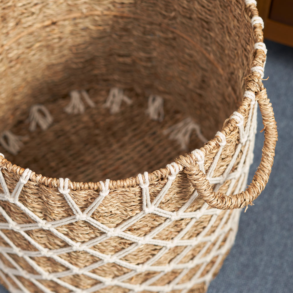 Natural Elegance Woven Basket with Handles