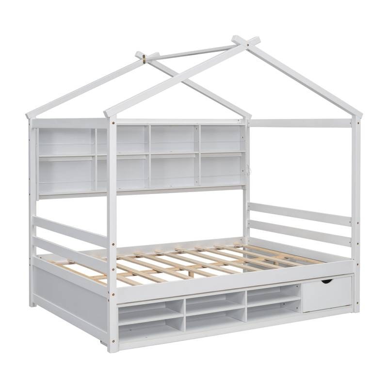 Cozy Haven Bed with Roof & Storage