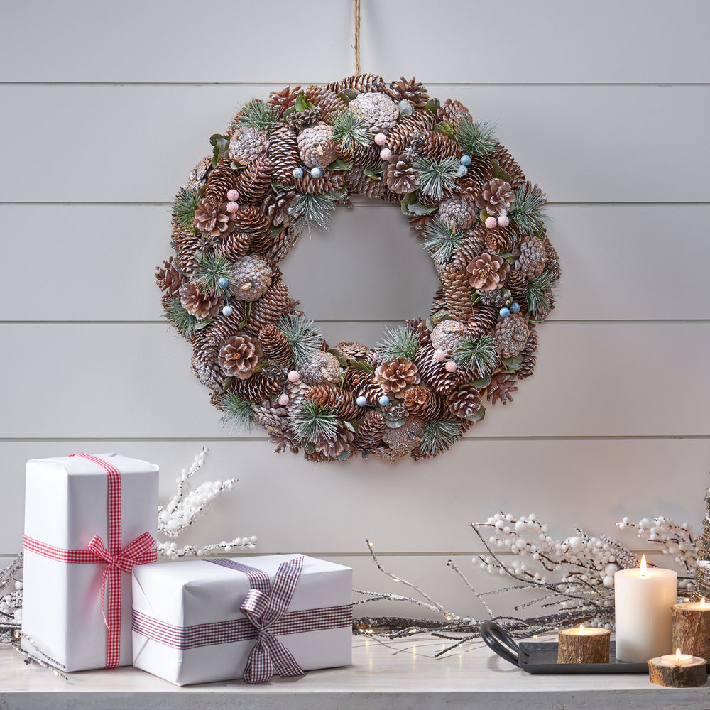 Cozy Pine Cone Wreath